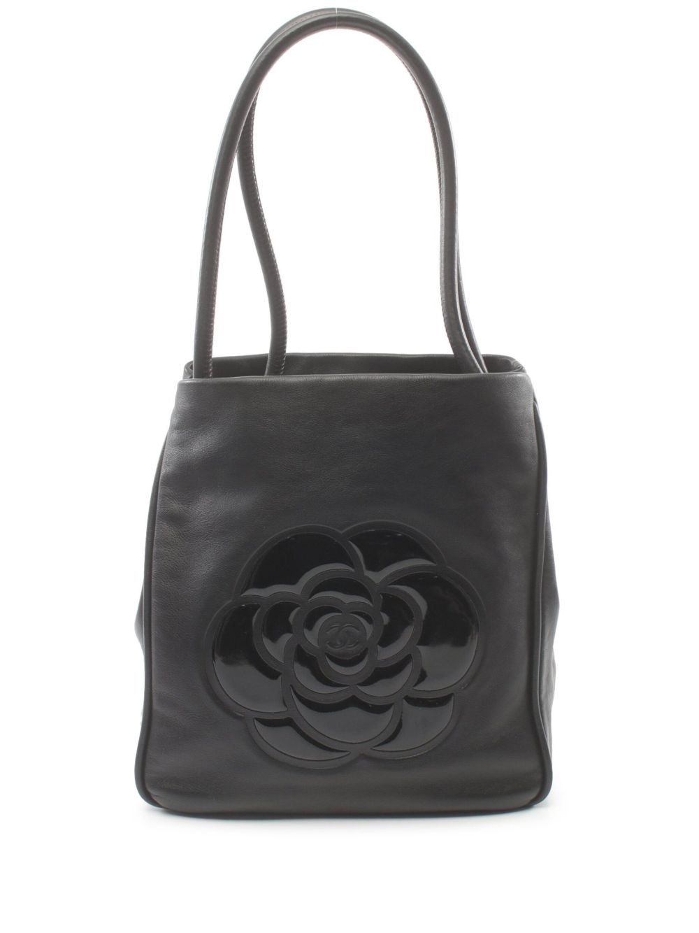 CHANEL Pre-Owned Camellia 单肩包（2003-2004年典藏款） - 黑色