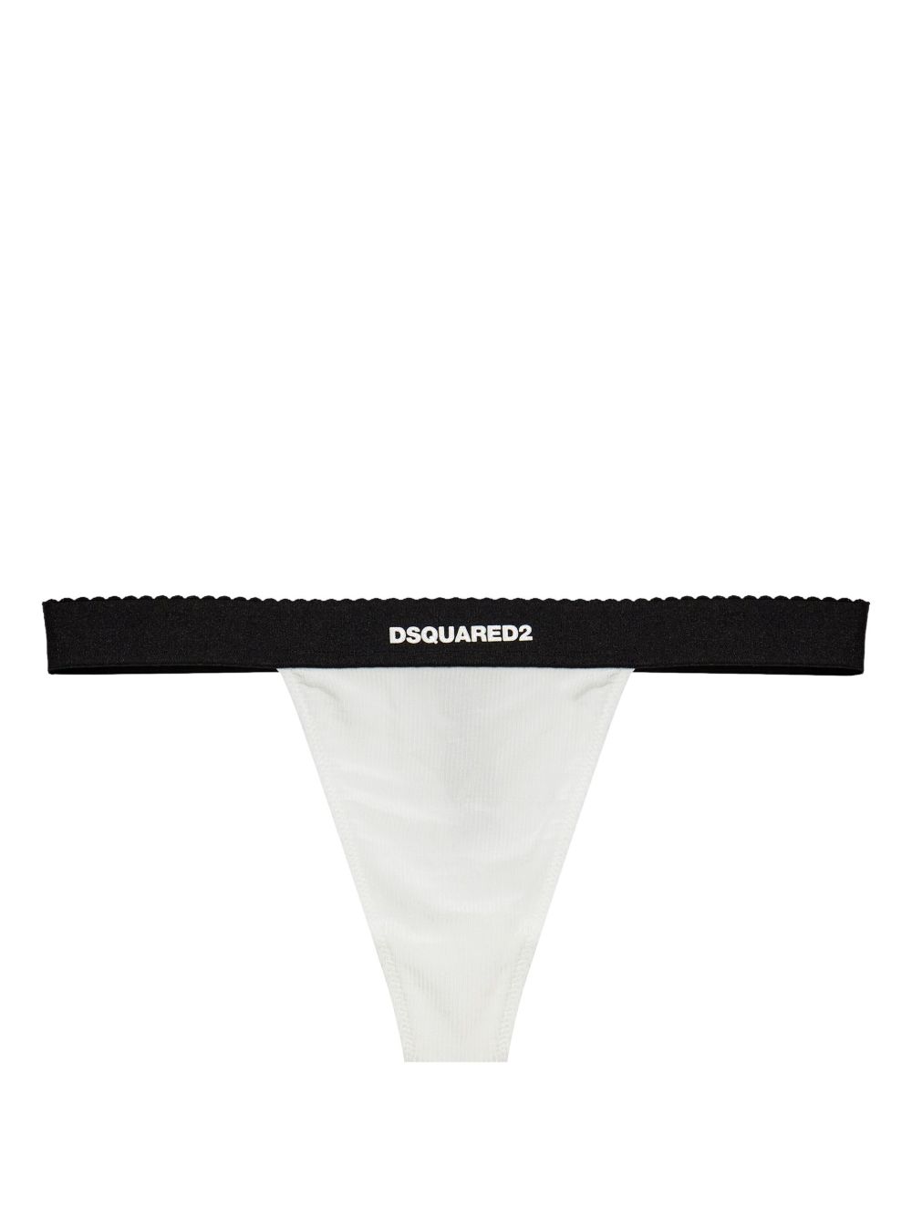 DSQUARED2 logo丁字裤 - 白色