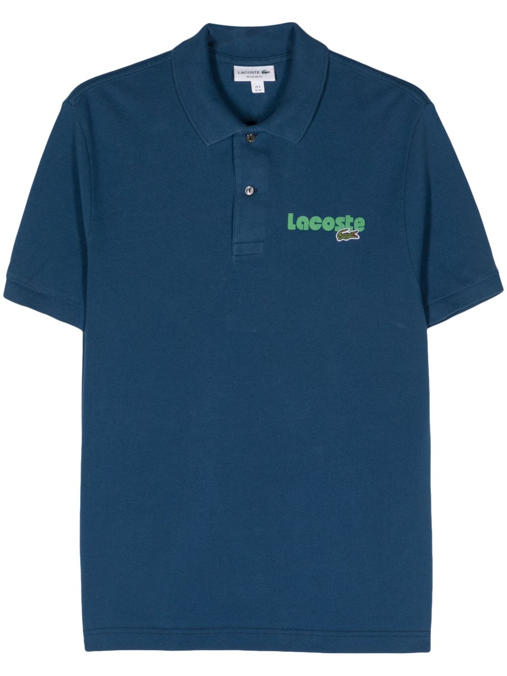Lacoste logo印花珠地布polo衫 - 蓝色