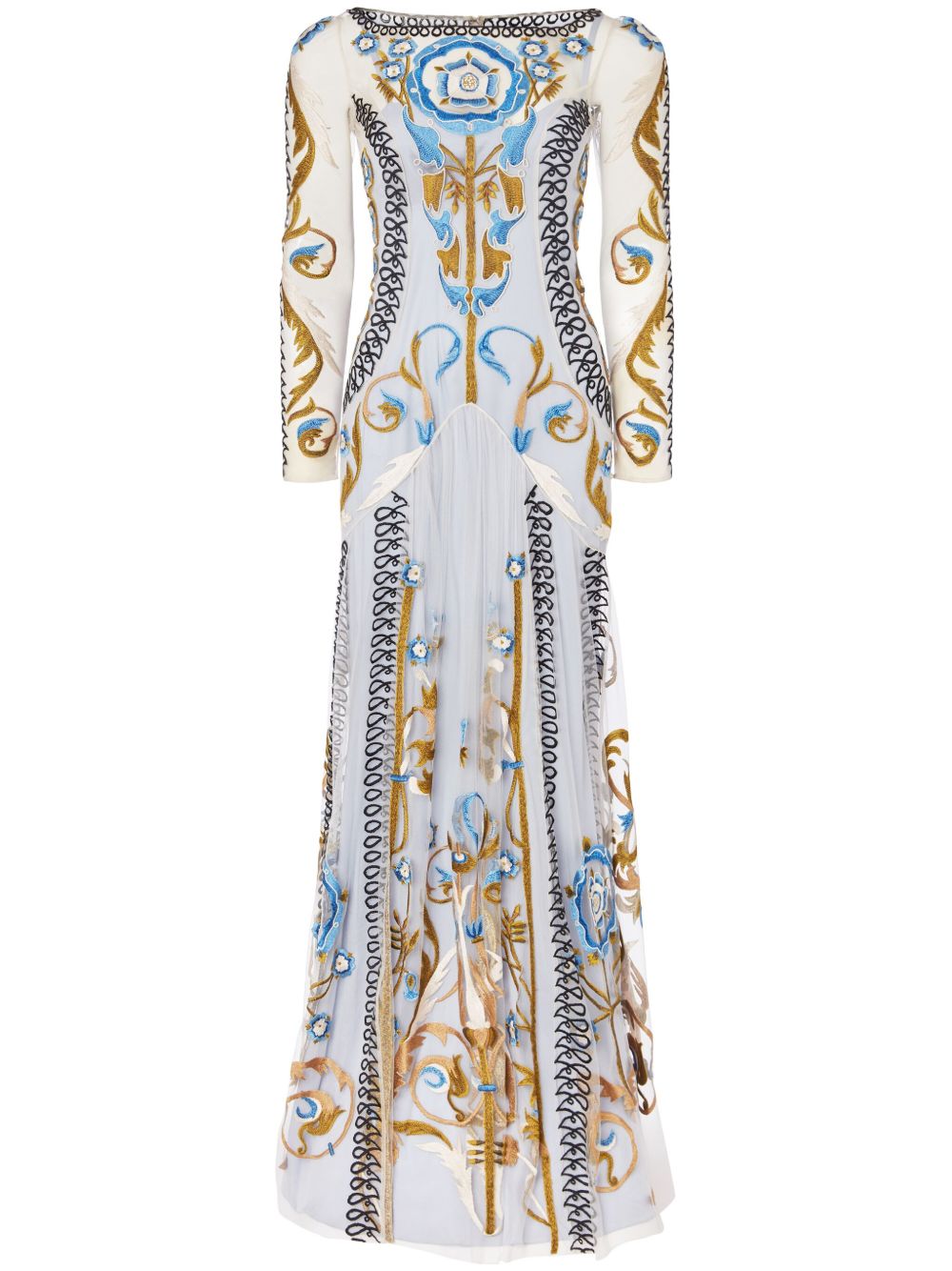 Temperley London Alessia 超长连衣裙 - 蓝色