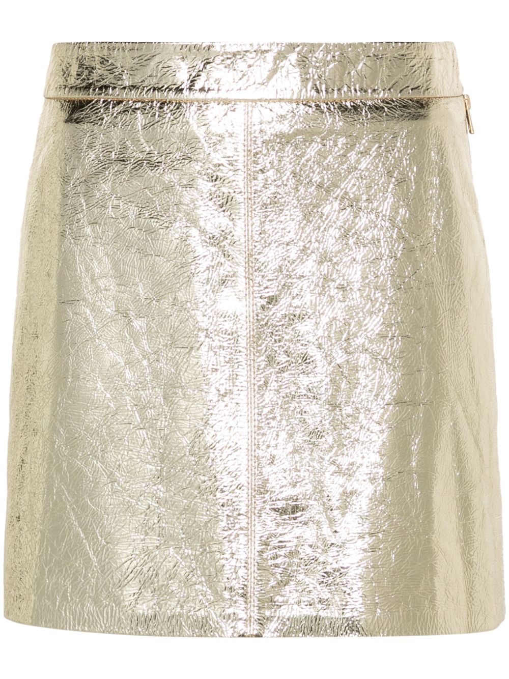 Zadig&Voltaire Jinette 金属感皮质半身裙 - 金色