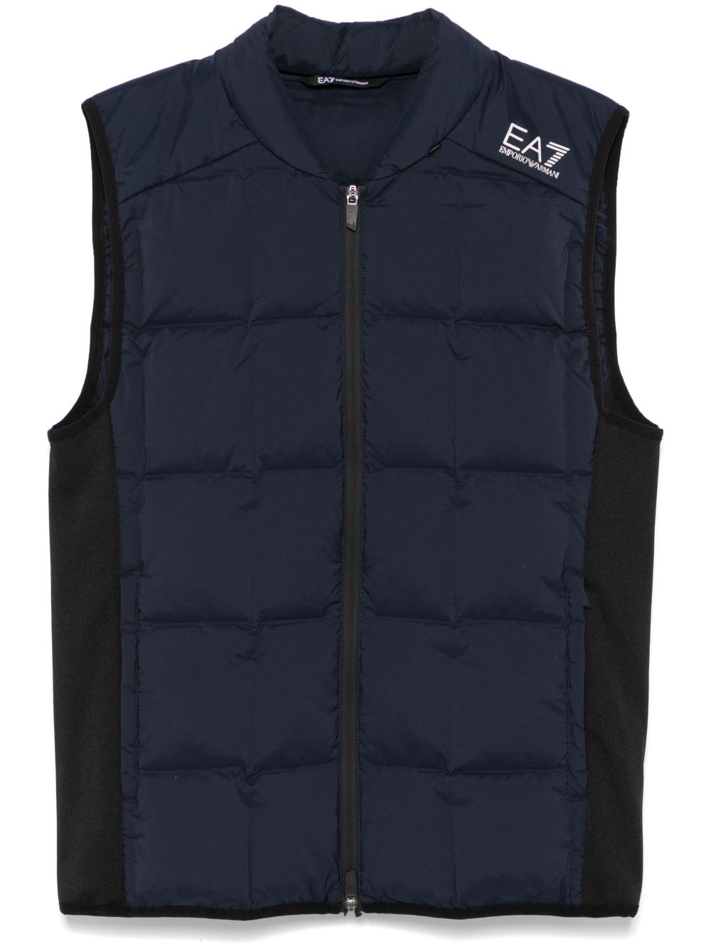 Ea7 Emporio Armani logo印花马甲 - 蓝色