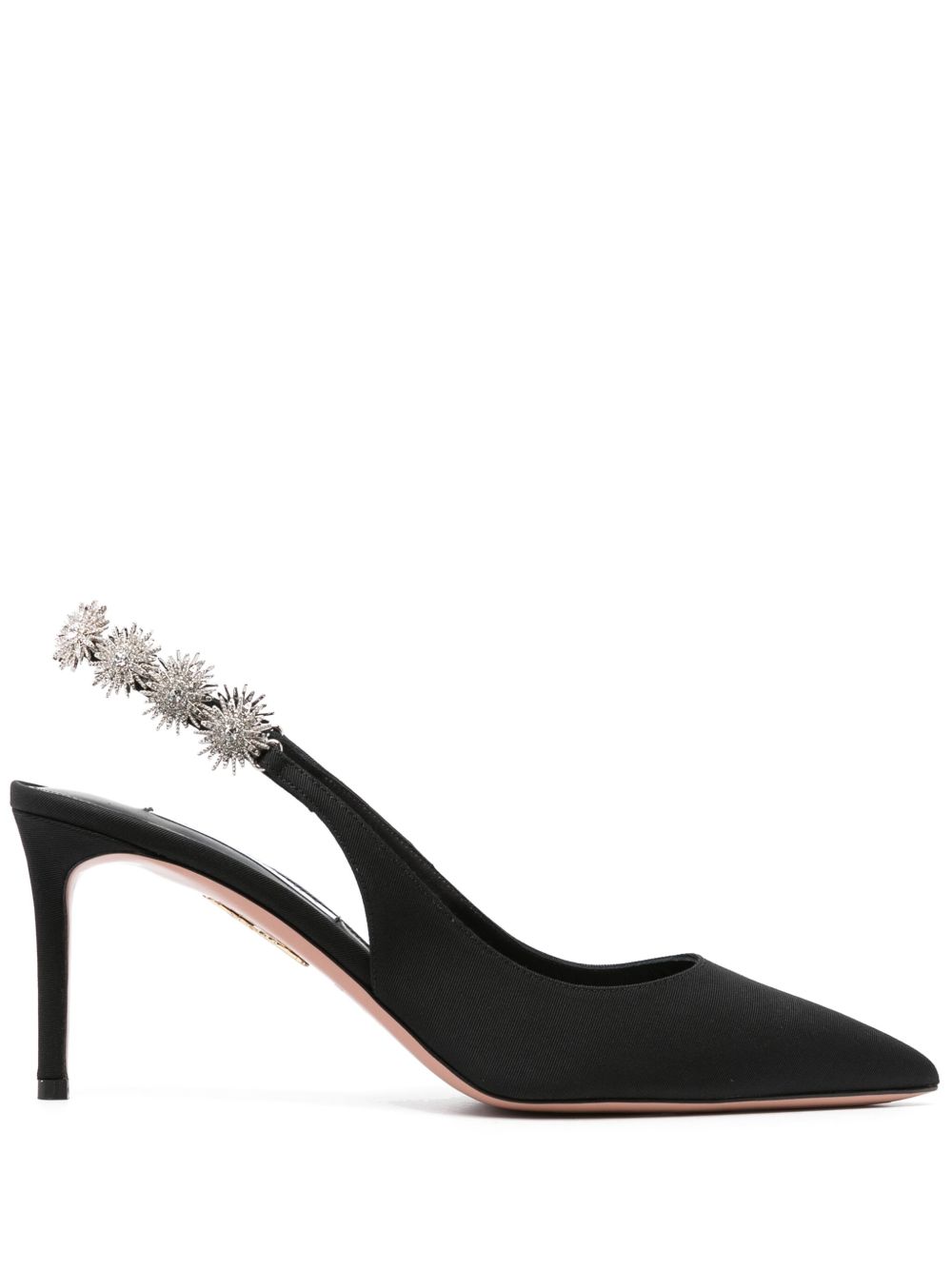 Aquazzura 晶饰裹踝高跟鞋 - 黑色