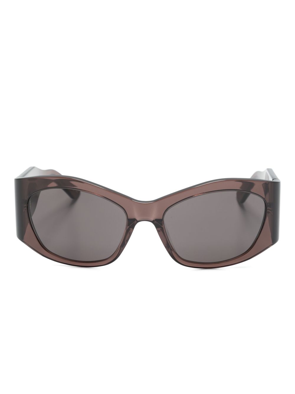 Balenciaga Eyewear 透明几何图案镜框太阳眼镜 - 褐色