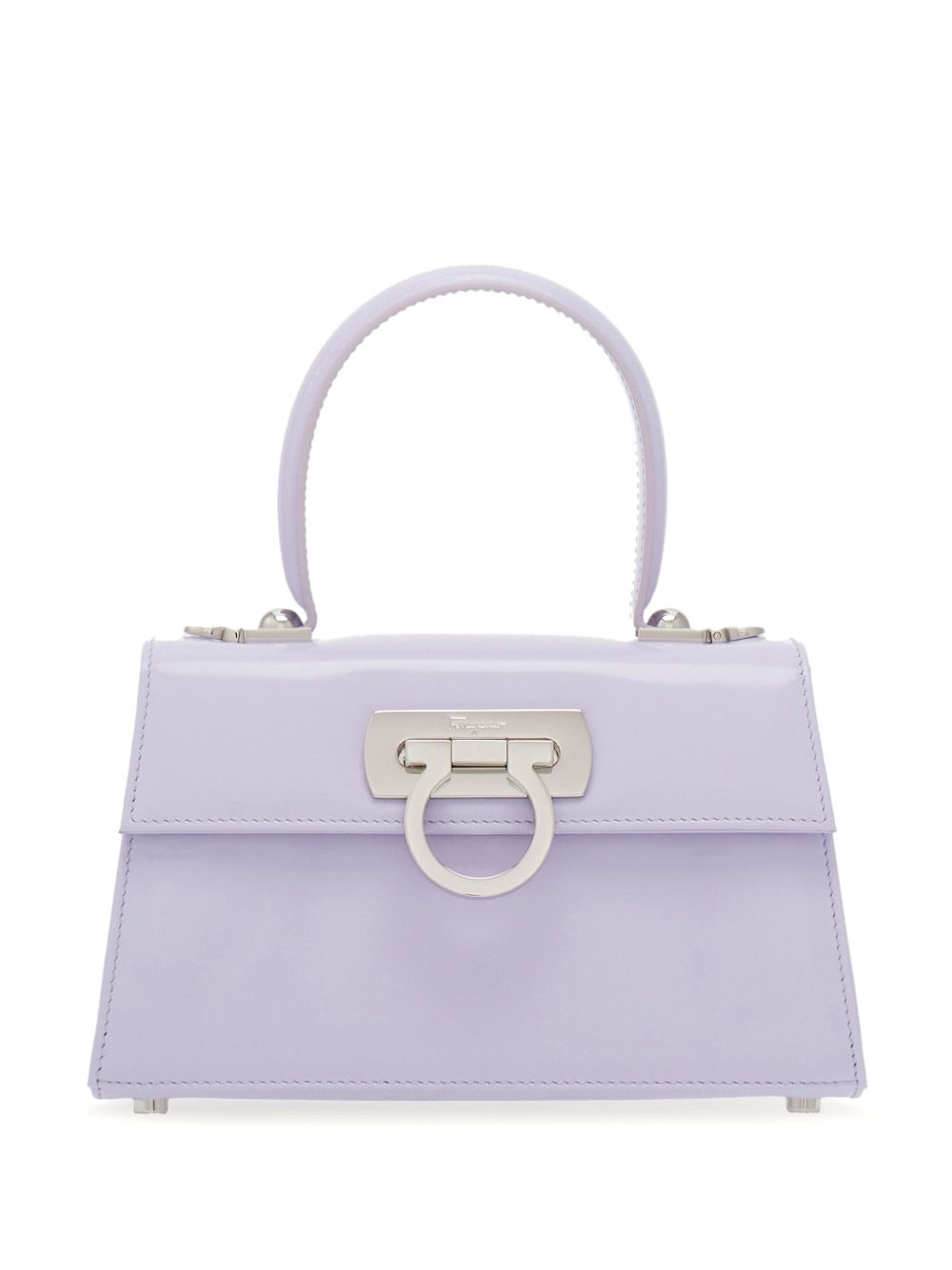 Ferragamo Iconic 漆皮手提包 - 紫色