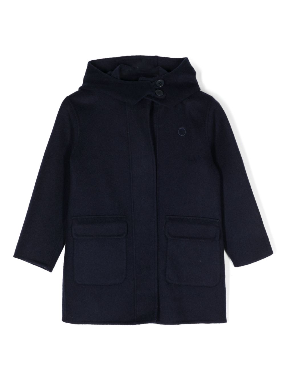 TRUSSARDI JUNIOR 连帽羊毛混纺外套 - 蓝色