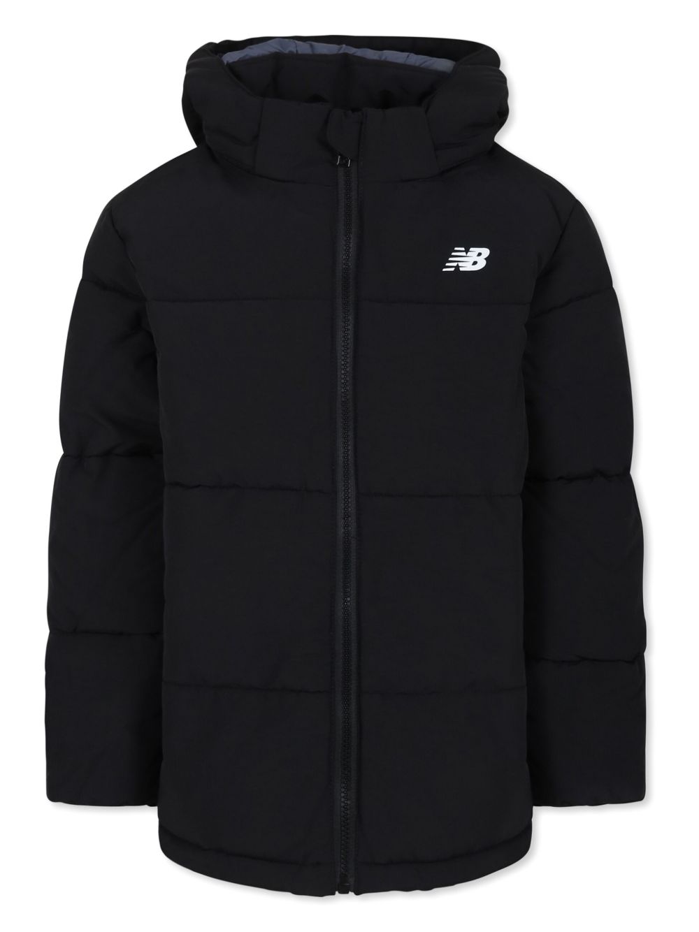 New Balance Kids logo印花蓬松夹克 - 黑色