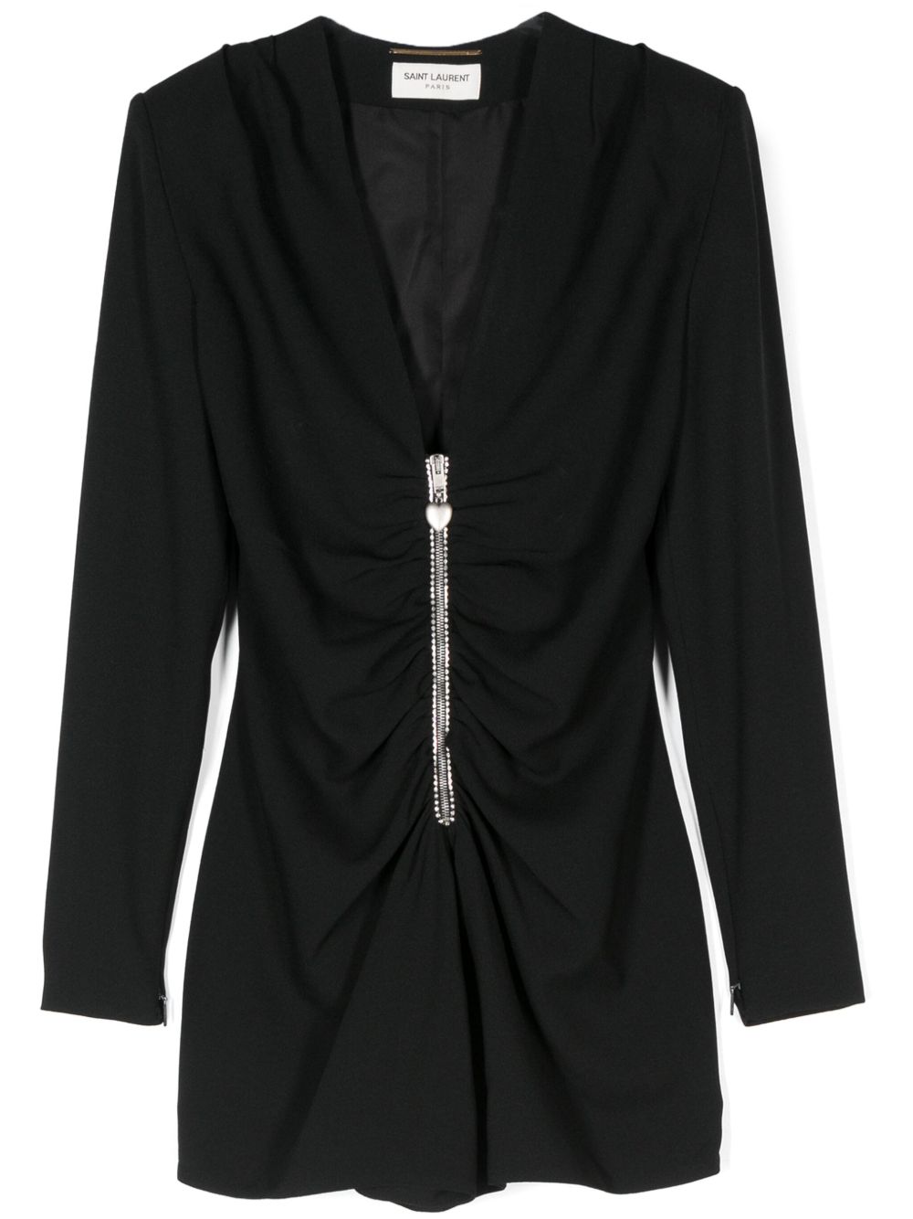 Saint Laurent 褶饰连体短裤 - 黑色