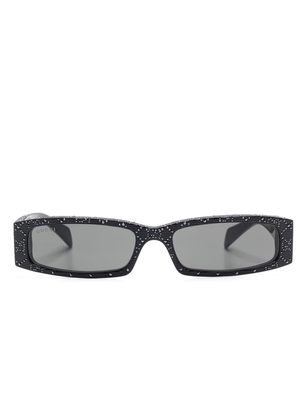 Gucci Eyewear 长方形框太阳眼镜 - 黑色