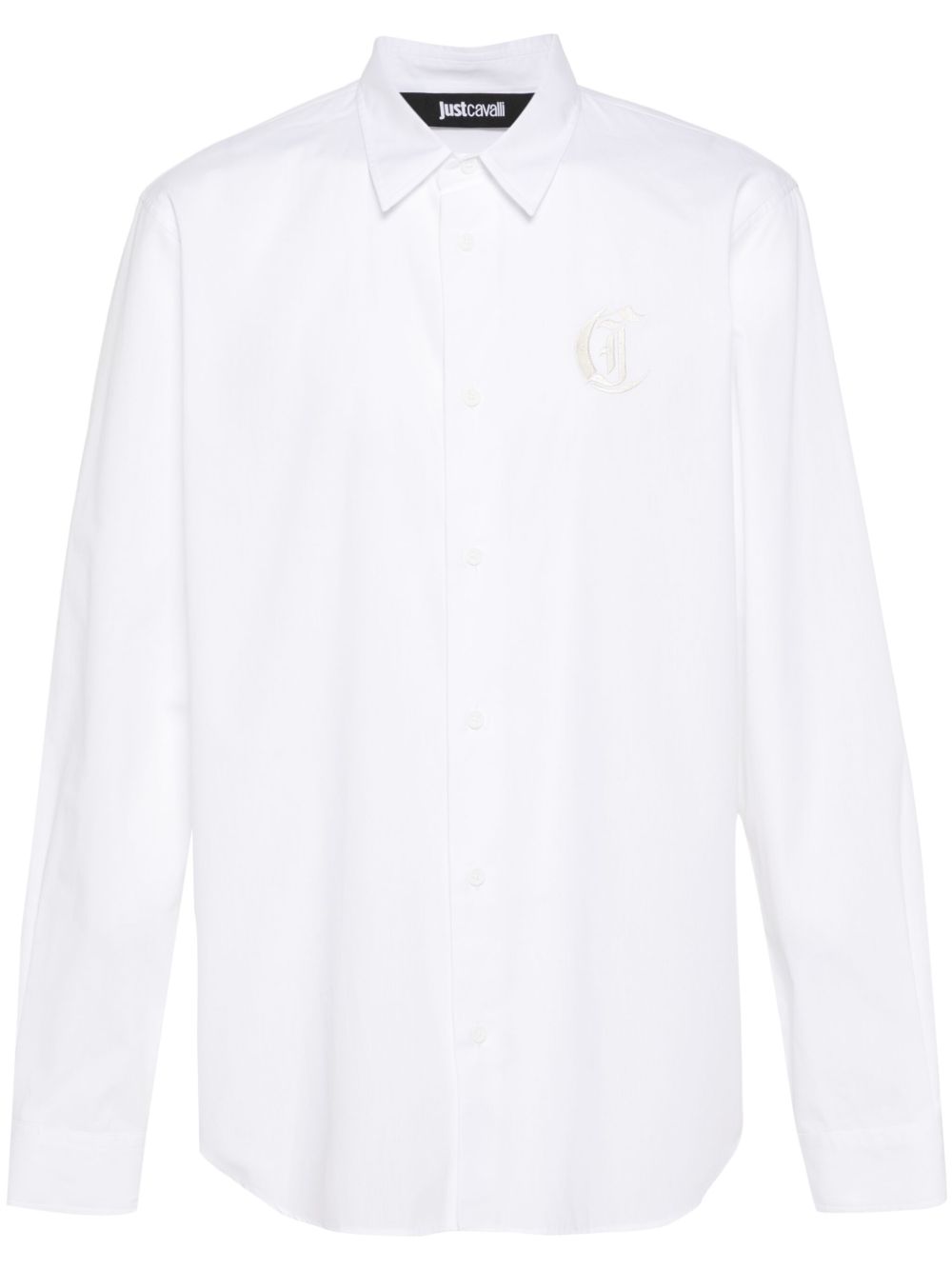 Just Cavalli logo刺绣衬衫 - 白色