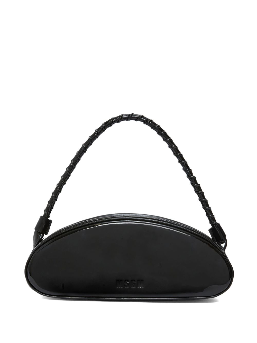 MSGM logo凹面压花皮质托特包 - 黑色