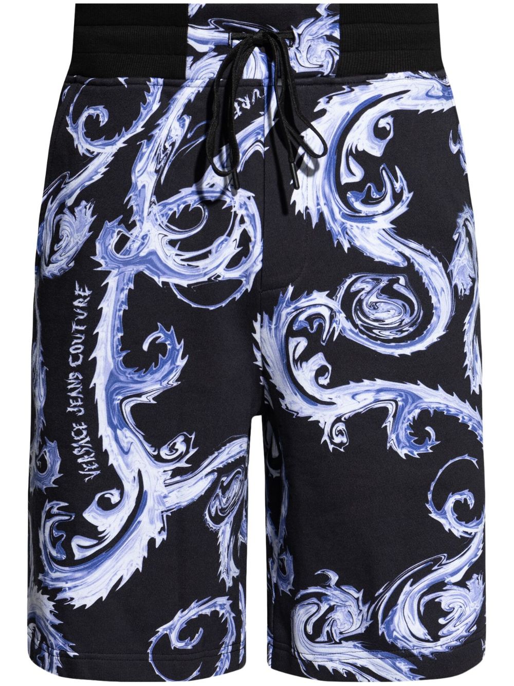 Versace Jeans Couture Chromo Couture 印花短裤 - 黑色