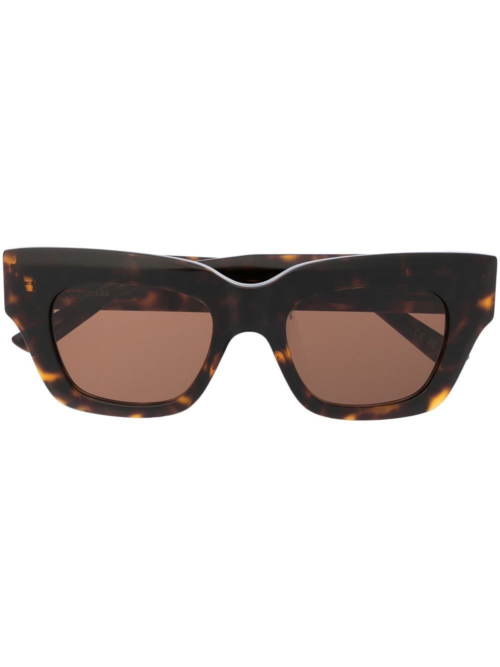 Balenciaga Eyewear logo标牌方框太阳眼镜 - 褐色