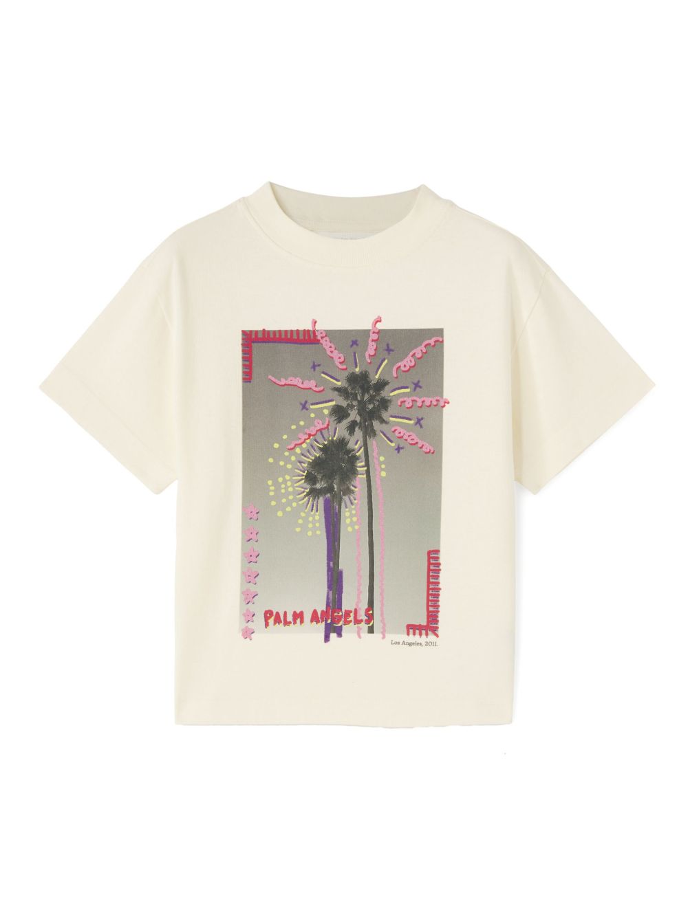 Palm Angels Kids 照片印花棉T恤 - 中性色