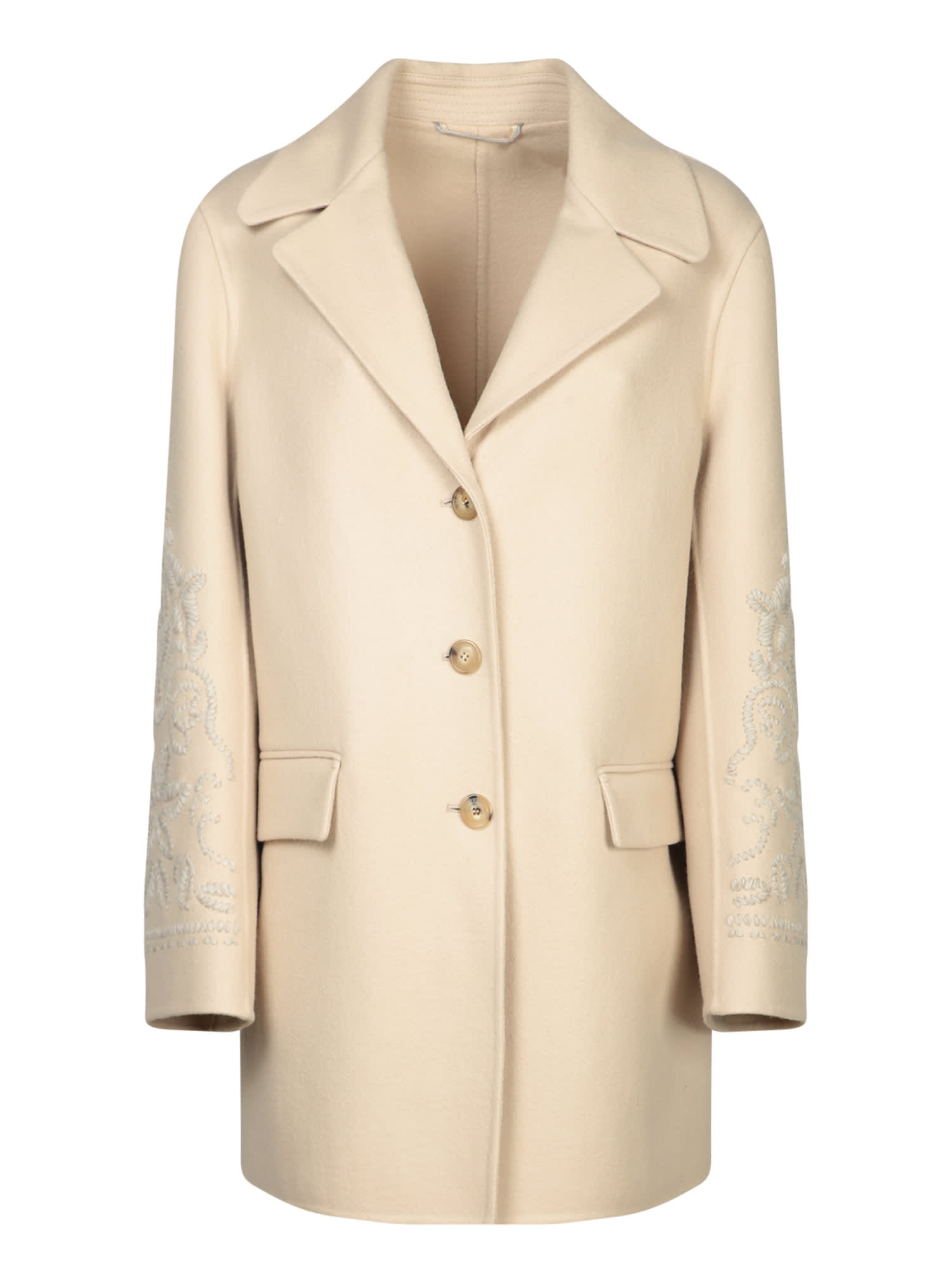 Ermanno Scervino 米色单排扣刺绣外套