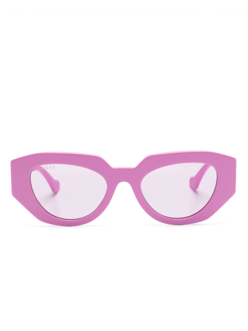 Gucci Eyewear 玳瑁纹效果几何形框眼镜 - 粉色