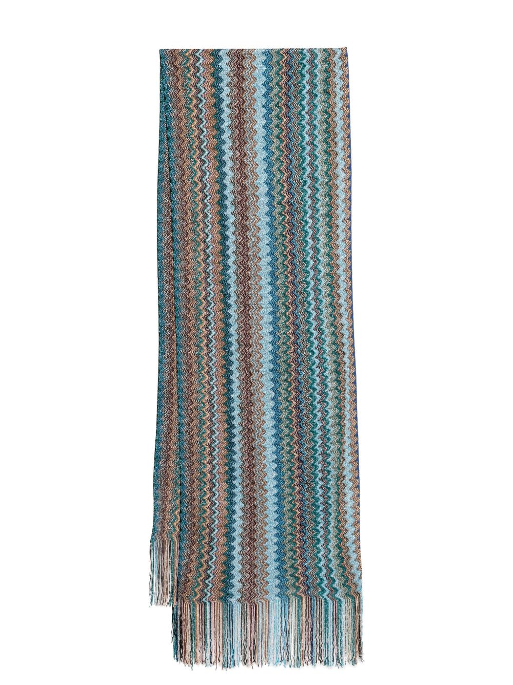 Missoni Z字形图案围巾 - 蓝色