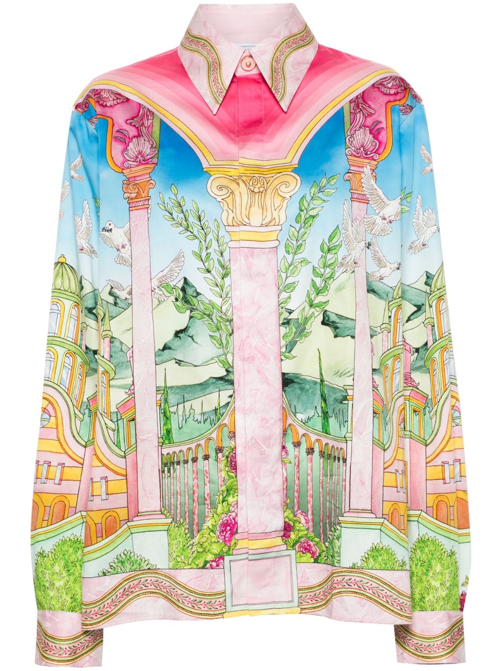 Casablanca Le Jardin Ideal 棉衬衫 - 粉色