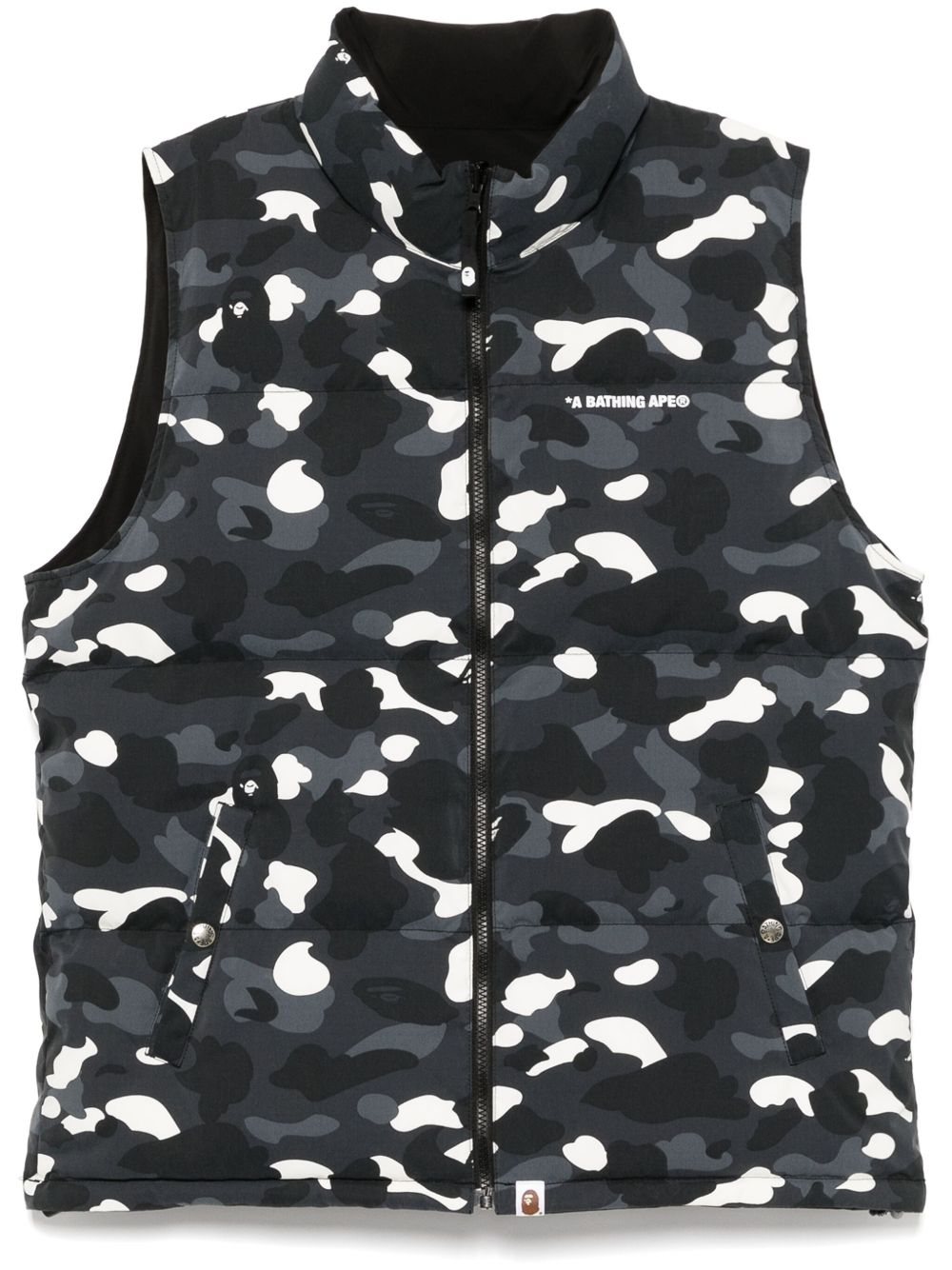 A BATHING APE® logo印花填充马甲 - 黑色