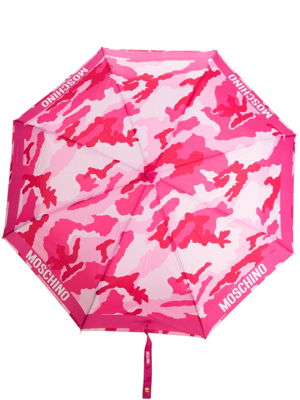 Moschino logo印花迷彩图案雨伞 - 粉色