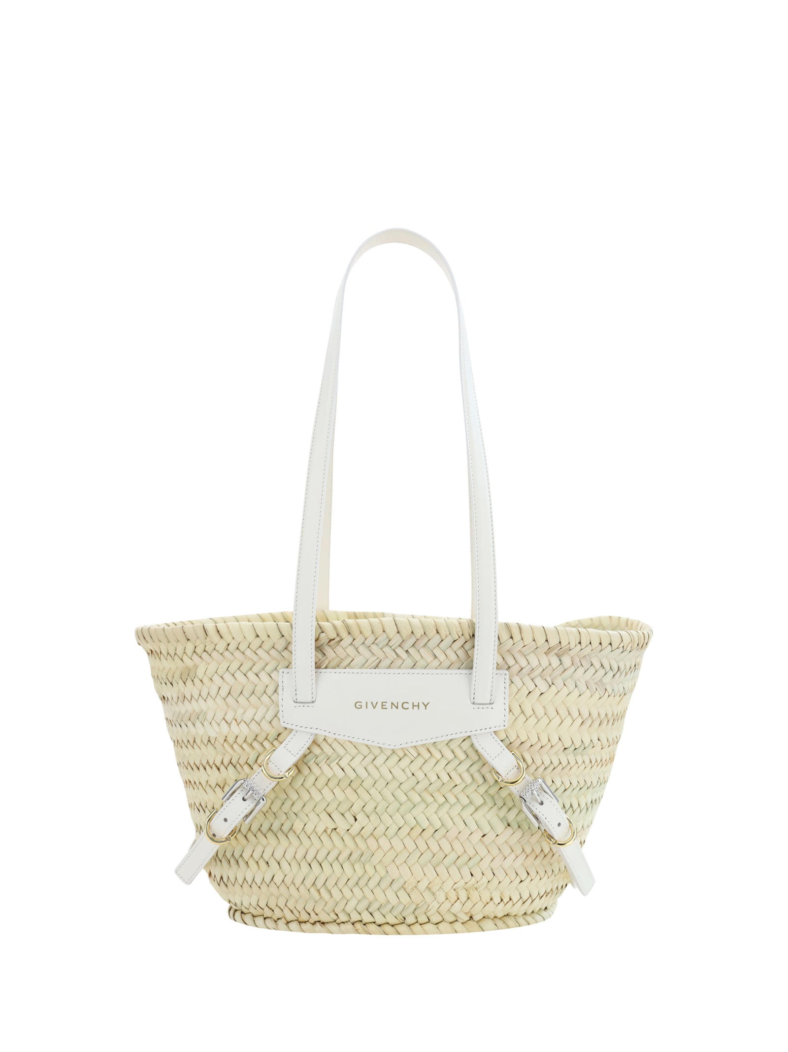 Givenchy White Voyou Basket Small Model In Raffia