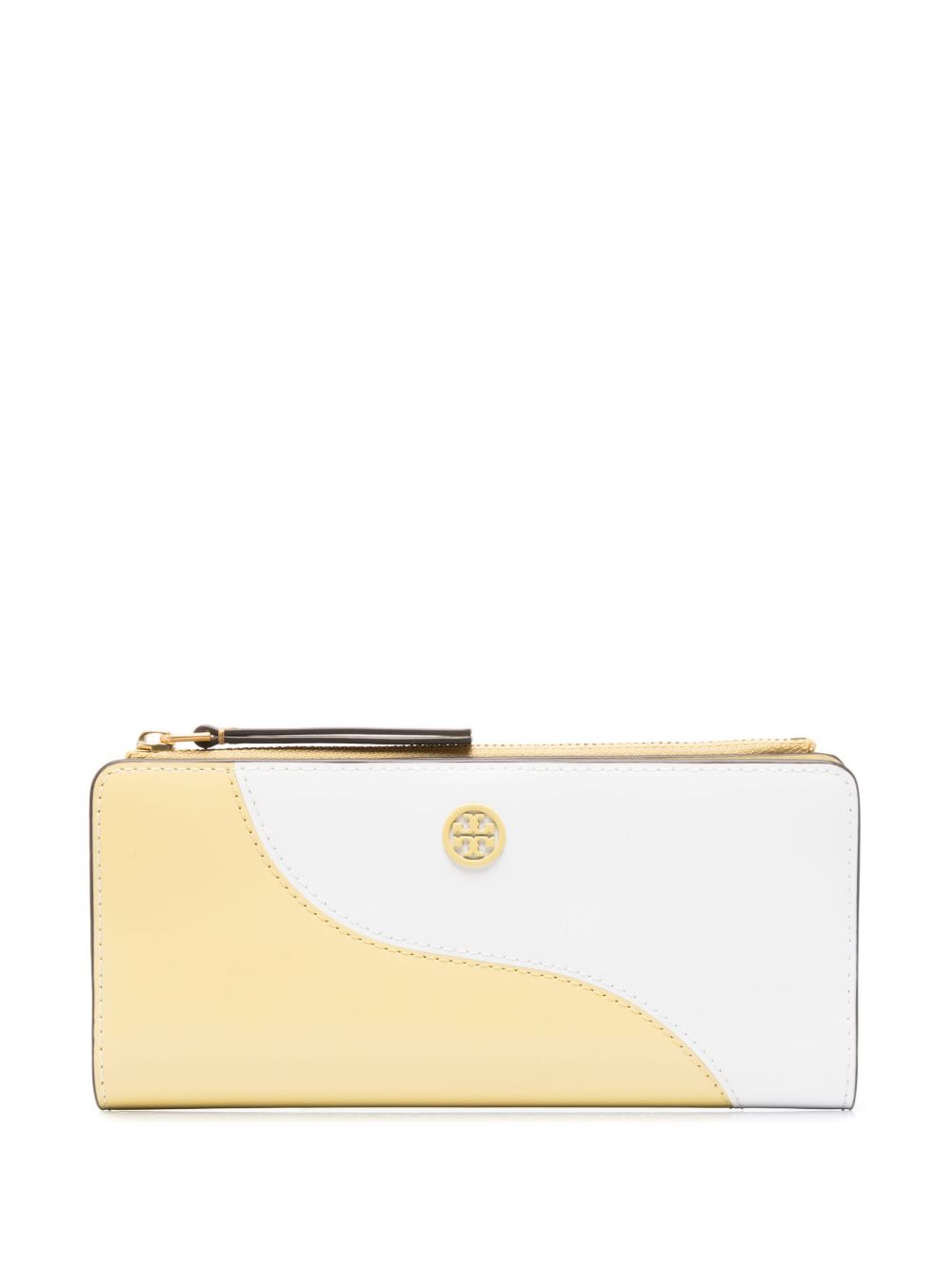 Tory Burch logo标牌长款钱包 - 白色