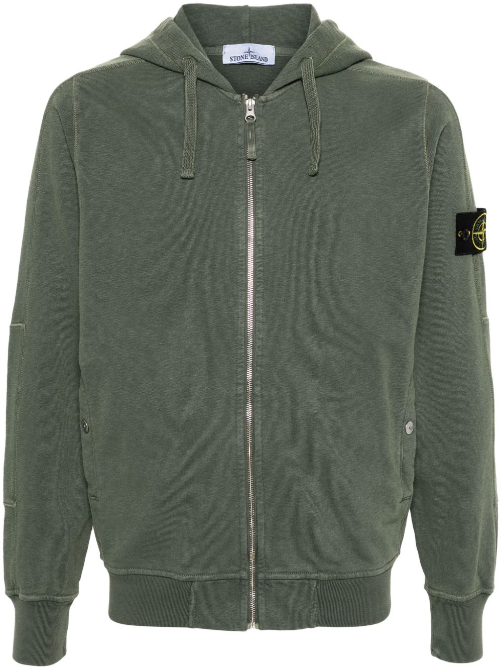 Stone Island Compass 徽章拉链连帽衫 - 绿色