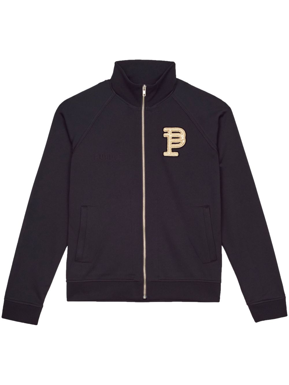 Purple Brand P414 logo贴花运动夹克 - 黑色