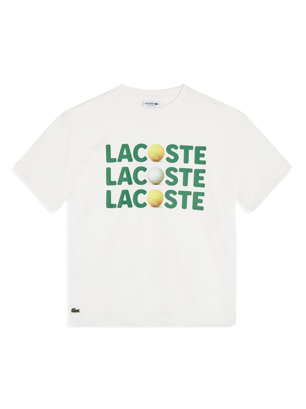 Lacoste logo印花棉T恤 - 白色