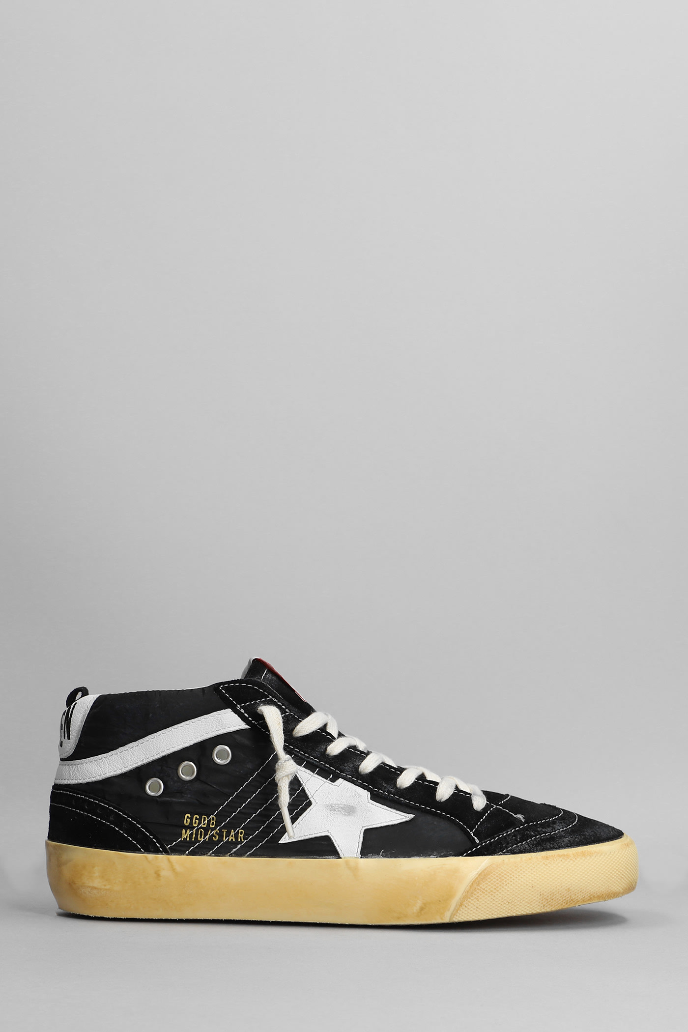 Golden Goose 中帮星星运动鞋 黑色尼龙