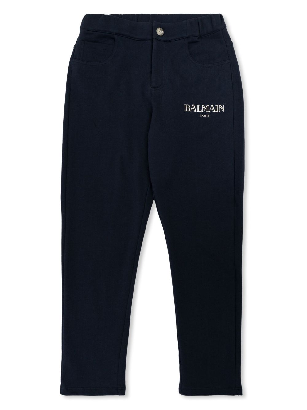 Balmain Kids logo印花长裤 - 蓝色
