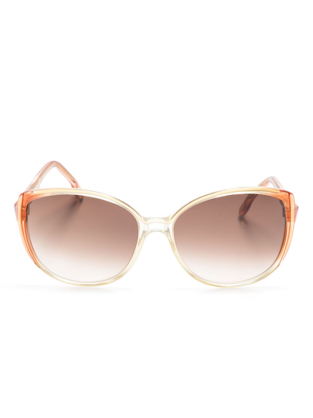 Saint Laurent Pre-Owned 渐色超大框太阳眼镜（1970年代典藏款） - 中性色