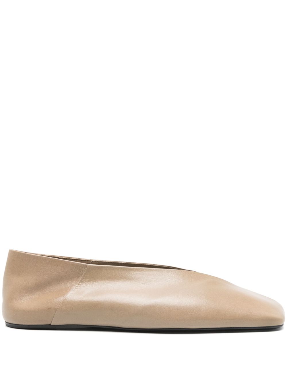 Jil Sander leather ballet flats - 中性色