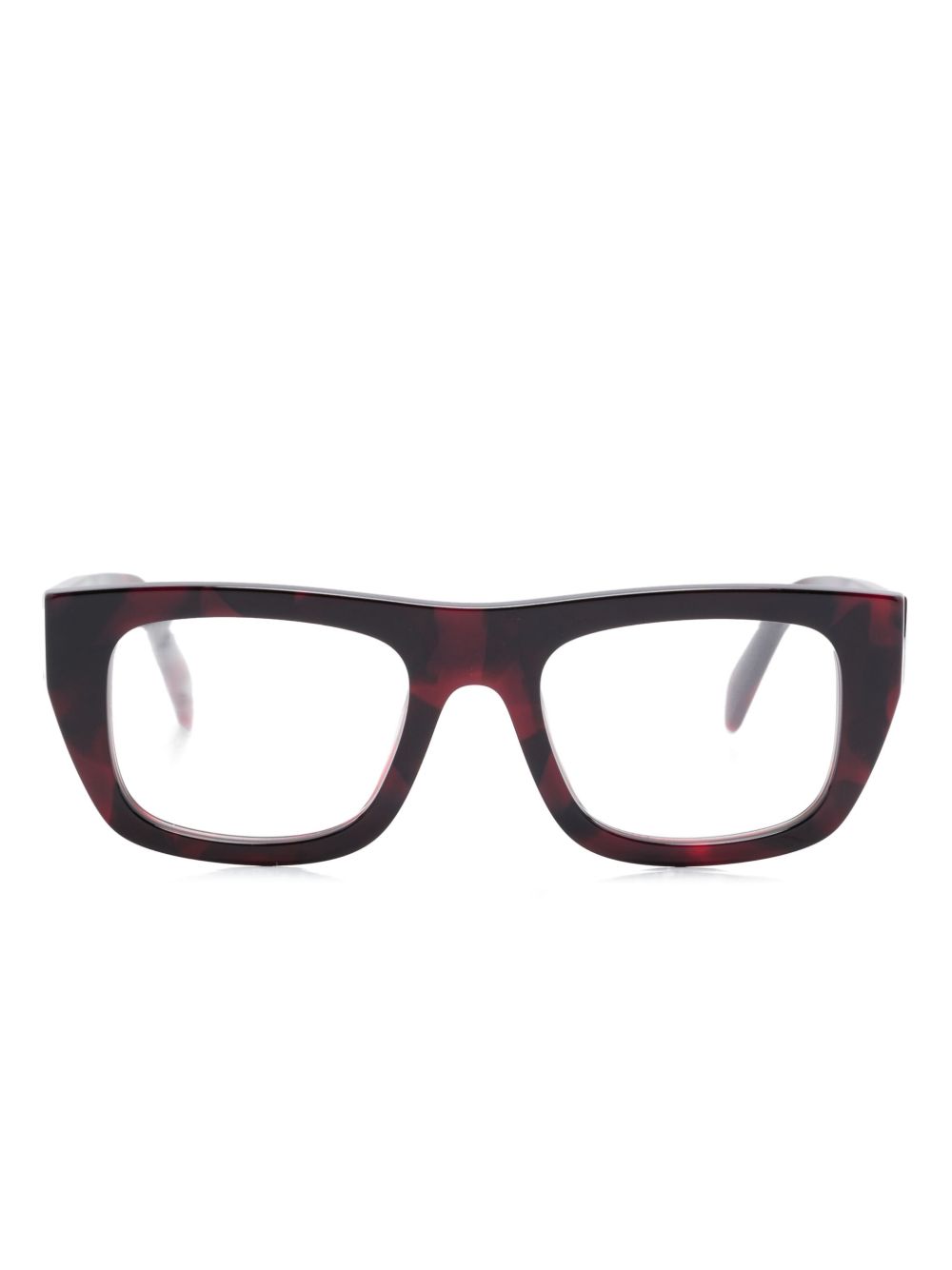 Prada Eyewear 长方形镜框眼镜 - 黑色