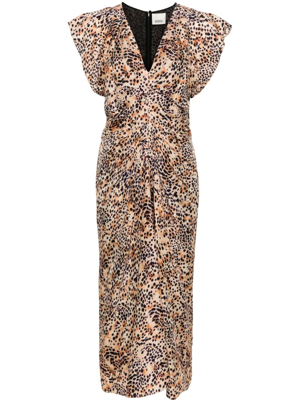 ISABEL MARANT Lyndsay 图案印花中长连衣裙 - 中性色