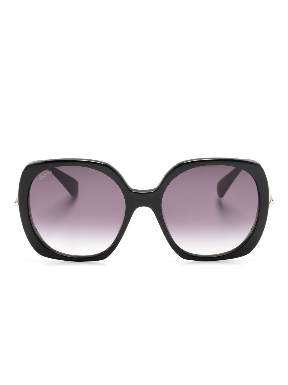 Max Mara Eyewear logo印花超大框太阳眼镜 - 黑色