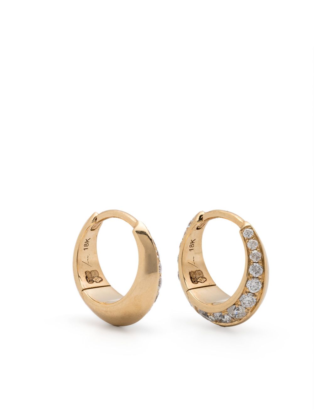 Lizzie Mandler Fine Jewelry 18K黄金 Crescent 圈形耳环 - 金色