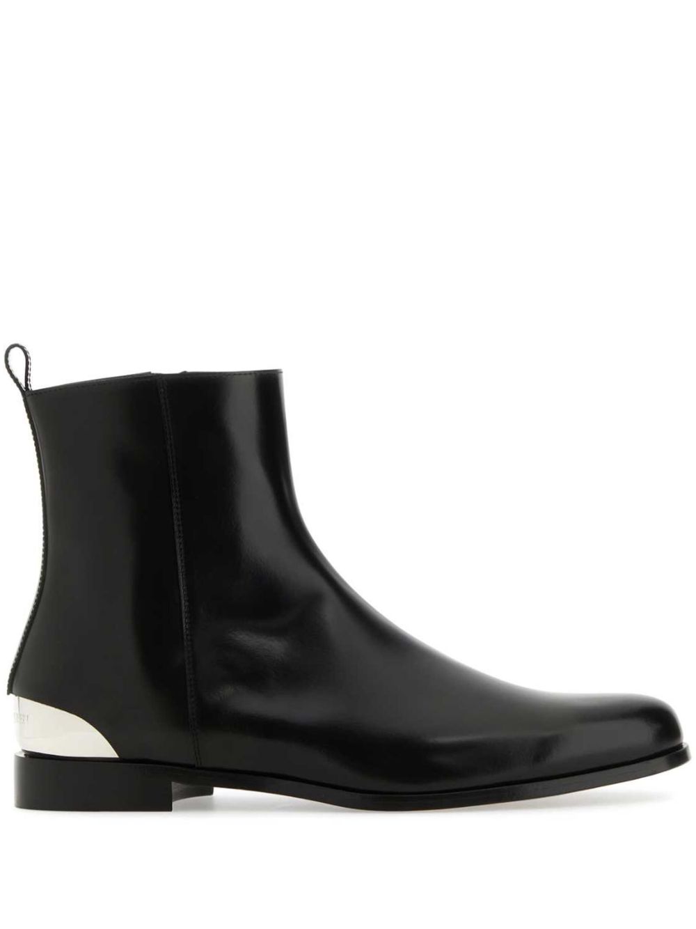 Alexander McQueen 金属鞋跟皮靴 - 黑色