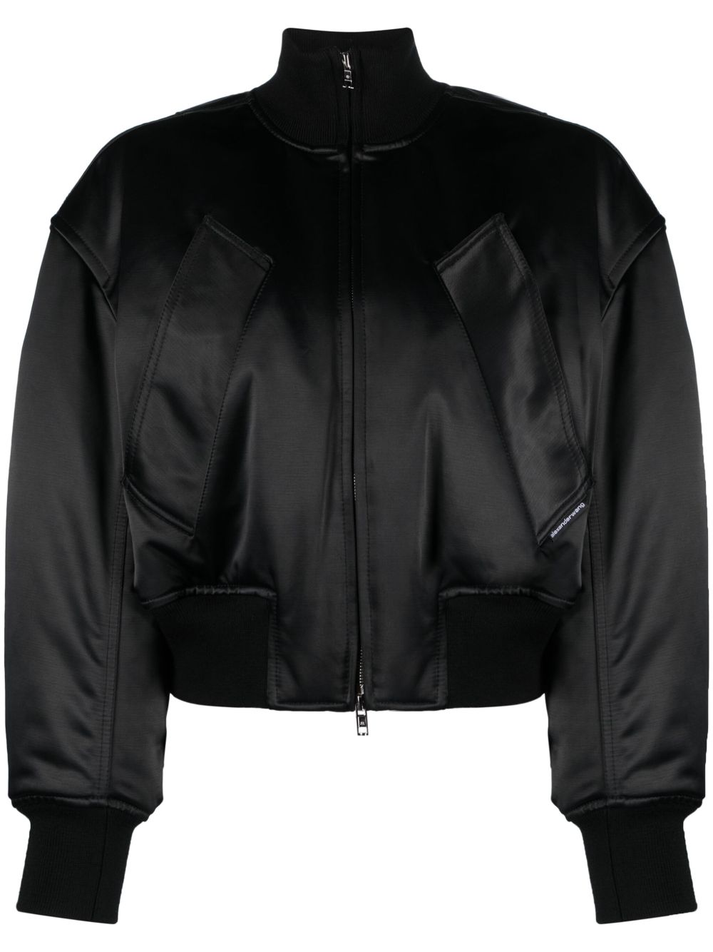 Alexander Wang logo吊牌填充飞行员夹克 - 黑色