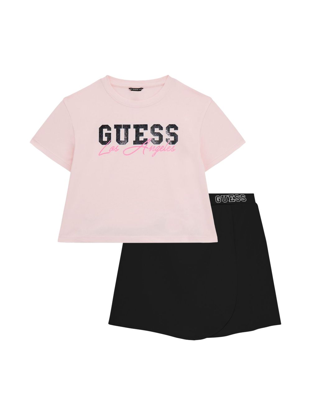 guess kids logo印花半身裙套装 - 粉色