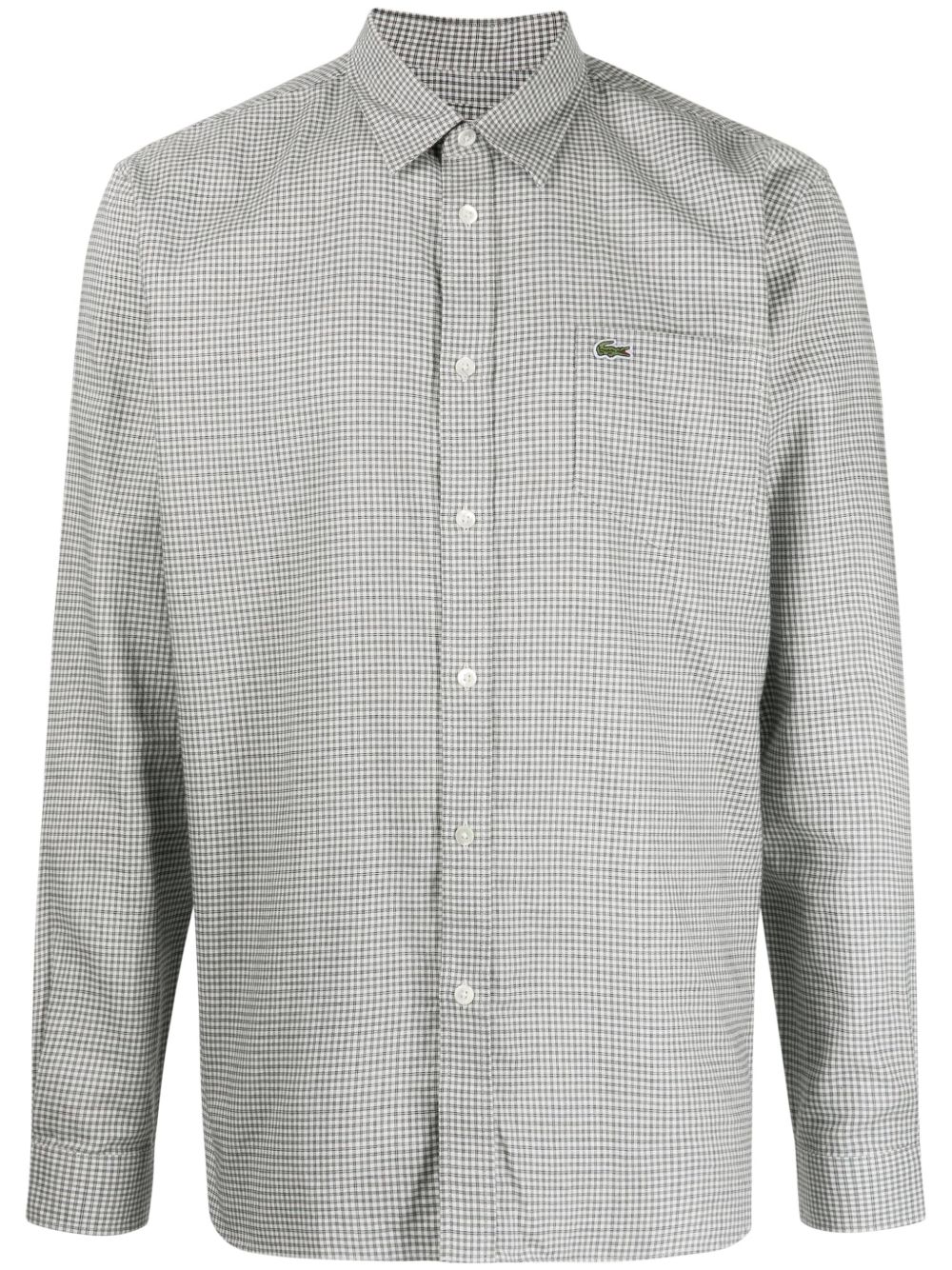 Lacoste 格纹棉法兰绒衬衫 - 黑色