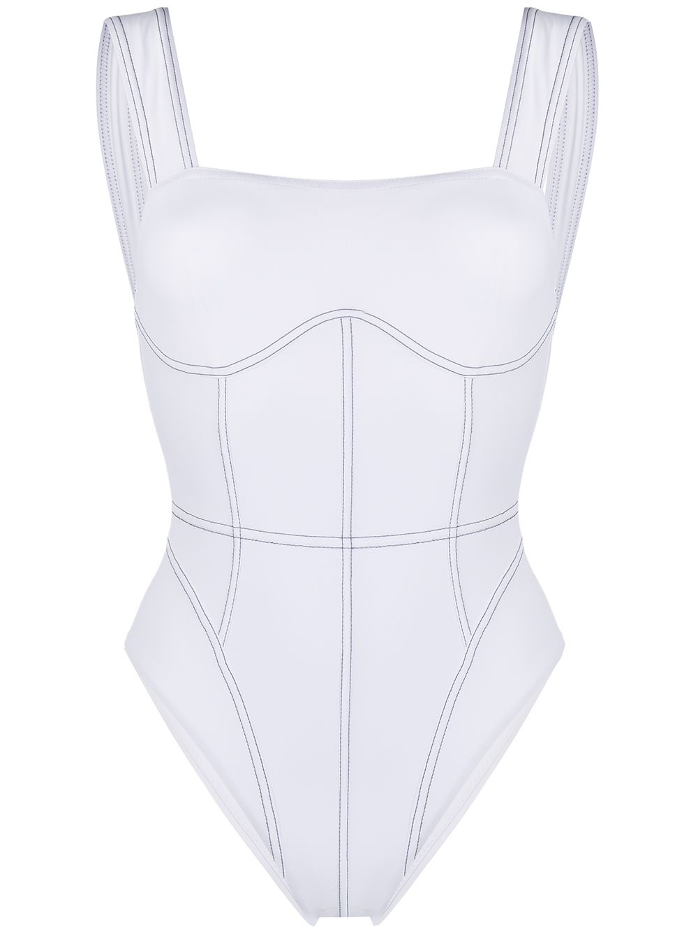 Noire Swimwear U形背连体泳衣 - 白色