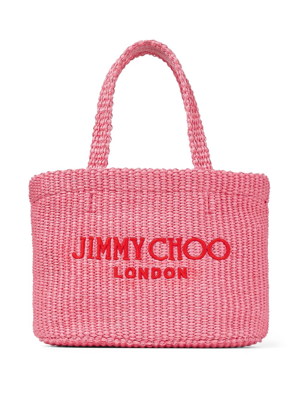 Jimmy Choo logo刺绣迷你沙滩包 - 粉色