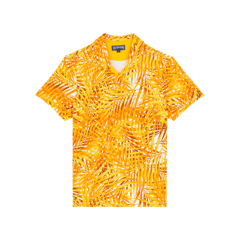 Vilebrequin Men Terry Polo Palm Leaves - Phoenix - Orange - Size L