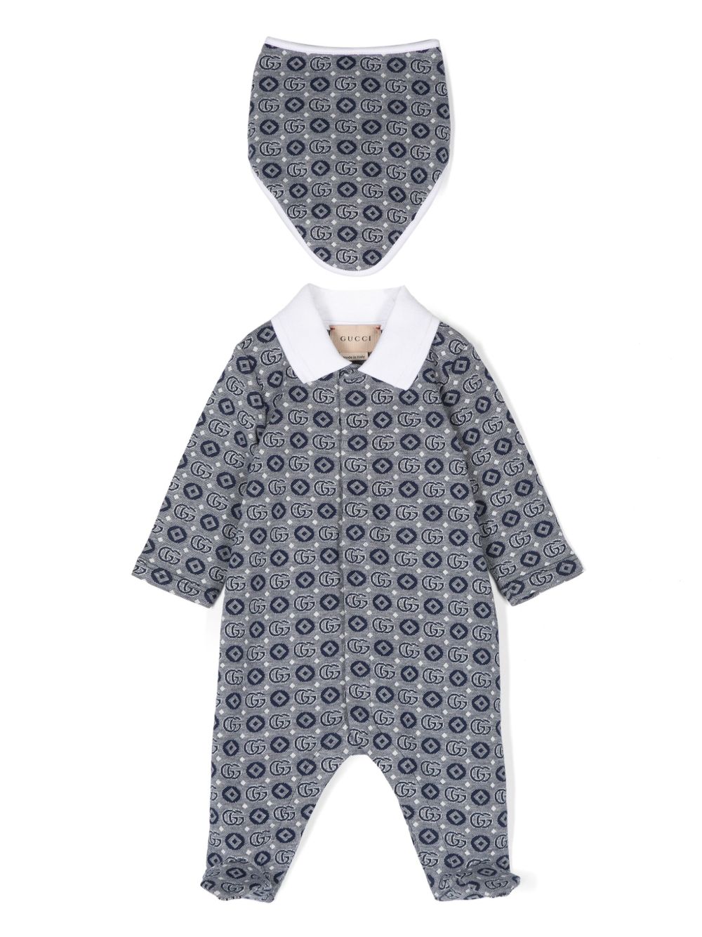 Gucci Kids Double G logo睡衣套装 - 蓝色