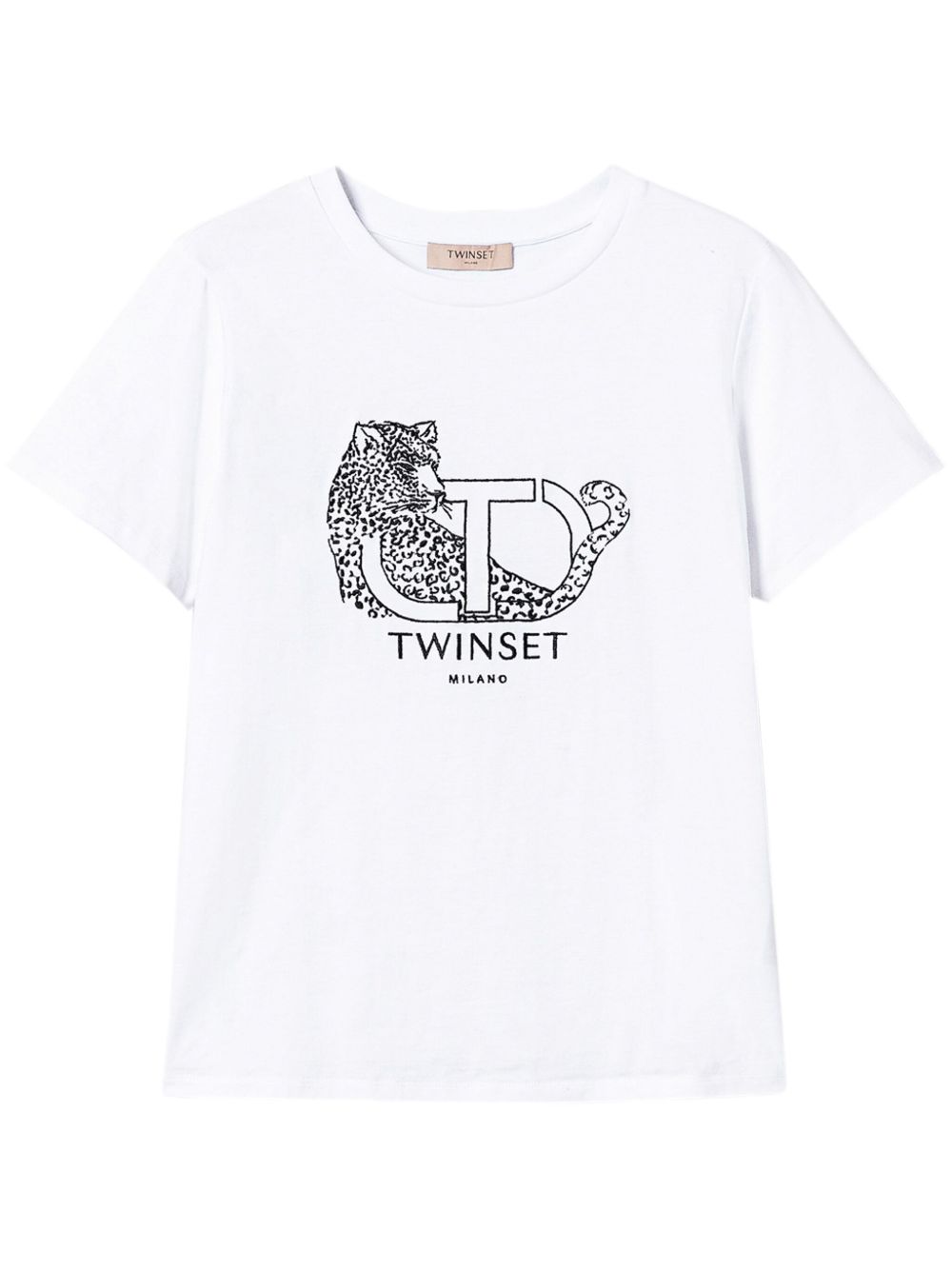 TWINSET logo刺绣T恤 - 白色