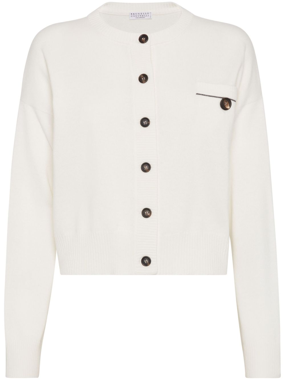 Brunello Cucinelli Monili 珠饰细节开衫 - 白色