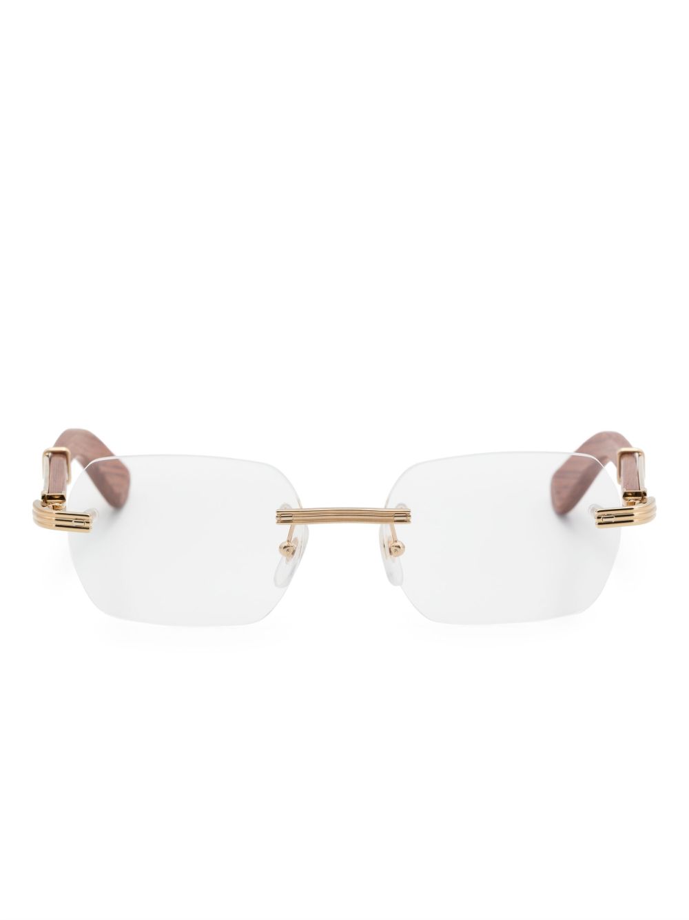 Cartier Eyewear 长方形无框眼镜 - 中性色
