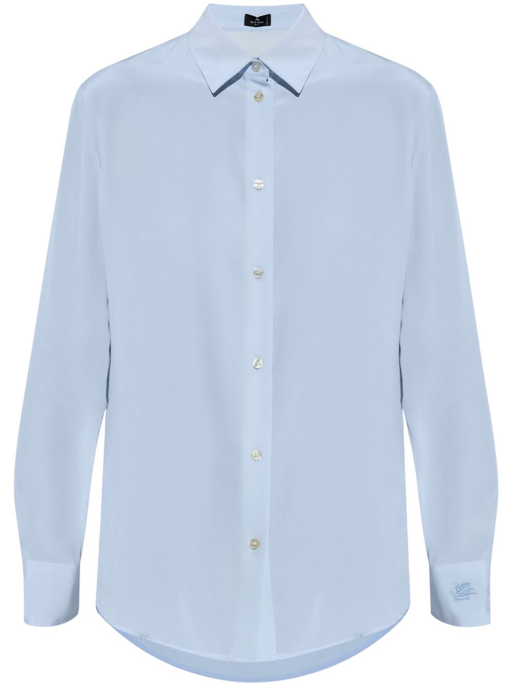 ETRO logo刺绣衬衫 - 蓝色