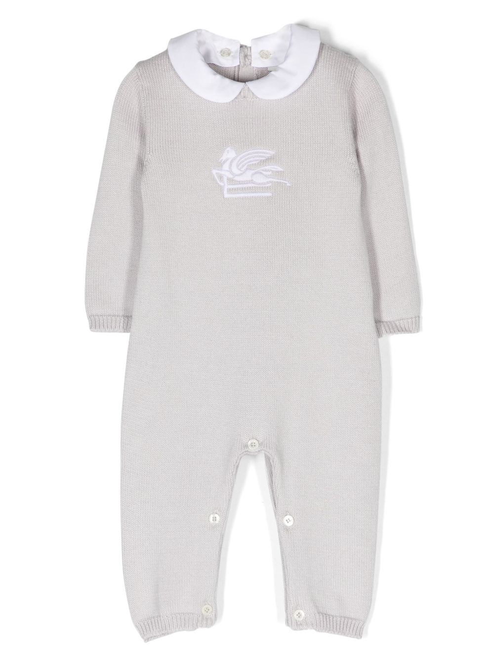 ETRO KIDS Pegaso 刺绣连体衣 - 灰色